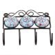 Turquoise Round Floral Tiles Hooks Online